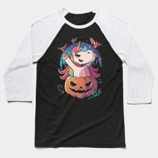 Spooky Unicorn Funny Cute Magic Halloween Baseball T-Shirt